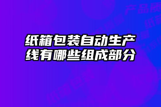 纸箱包装自动生产线有哪些组成部分