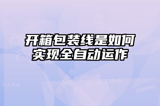 开箱包装线是如何实现全自动运作